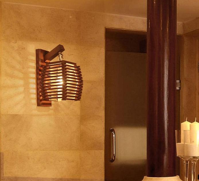 Willow - Wooden Lantern Wall Lamp - InspiraDesigns