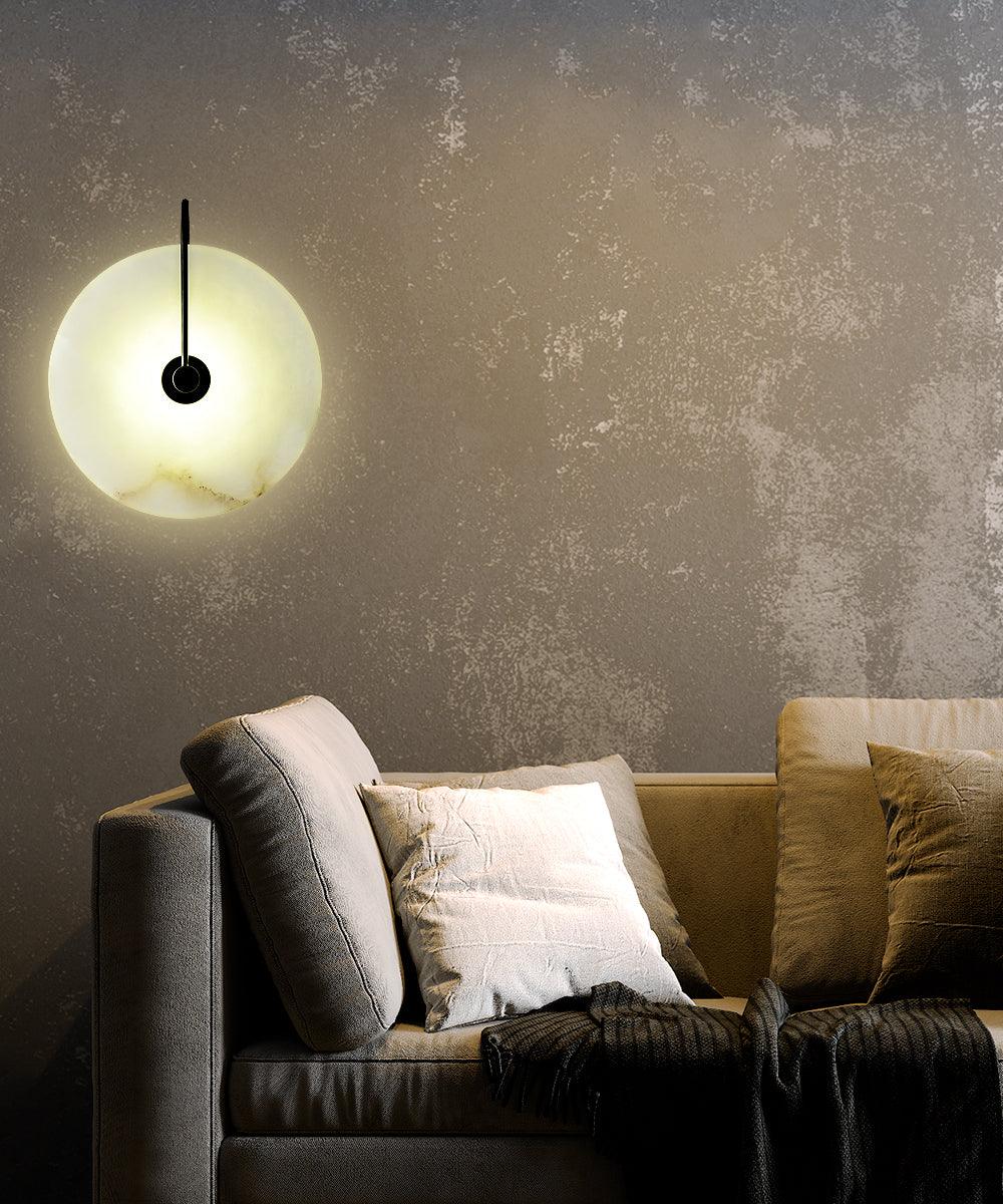 Lyra - Marble Circular Wall Sconce - InspiraDesigns 