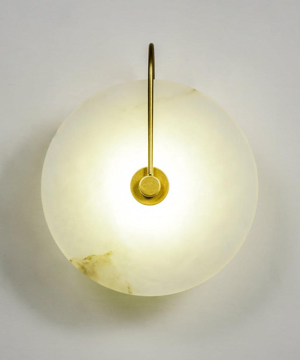 Lyra - Marble Circular Wall Sconce - InspiraDesigns 