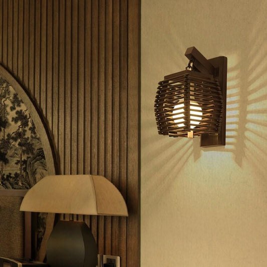 Willow - Wooden Lantern Wall Lamp - InspiraDesigns 