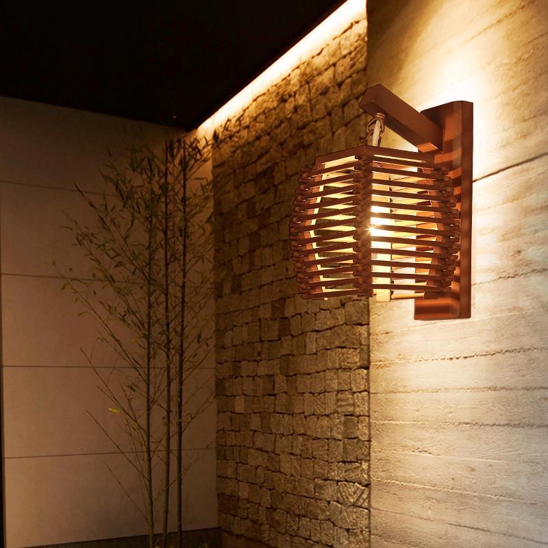 Willow - Wooden Lantern Wall Lamp - InspiraDesigns 