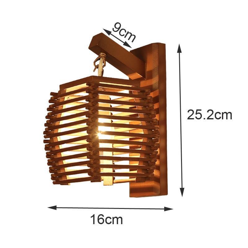 Willow - Wooden Lantern Wall Lamp - InspiraDesigns 