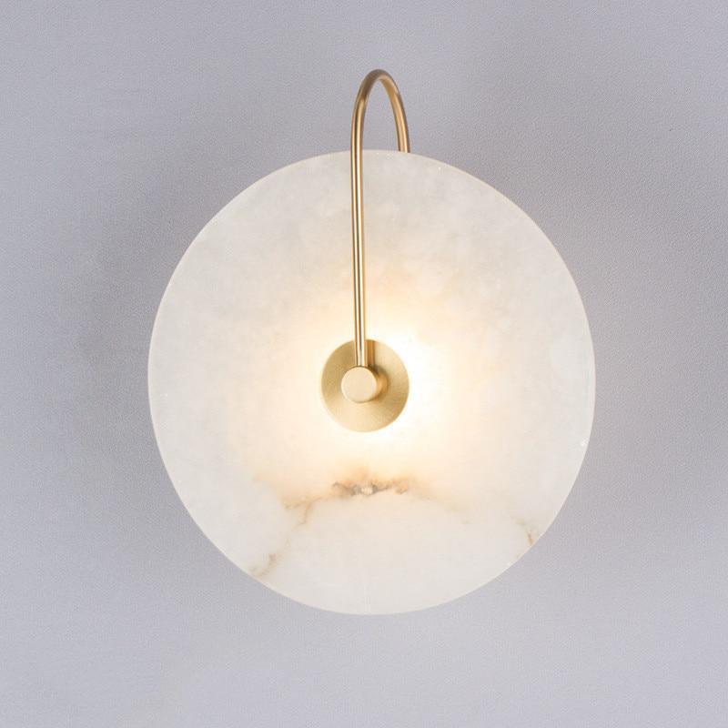 Lyra - Marble Circular Wall Sconce - InspiraDesigns 